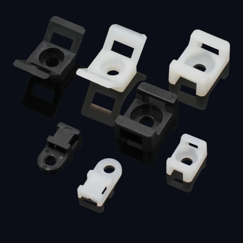 Description Picture 5 of item30~100pcs Saddle Cable ties base mount holder Wire Fixing Clamp Screw Holes mounter Cable and Wire management cable organizer