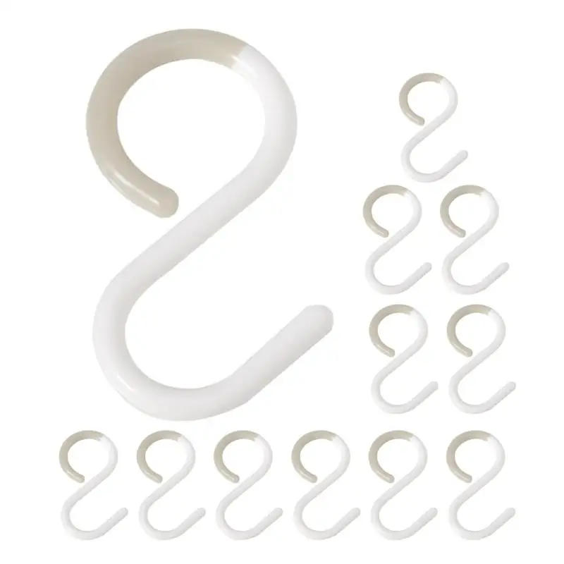 Description Picture 3 of item12 Pcs S-hook Hangers For Coats Multipurpose Keys Hooks Closet Clothes Pp Hanging Holder Multi-functional