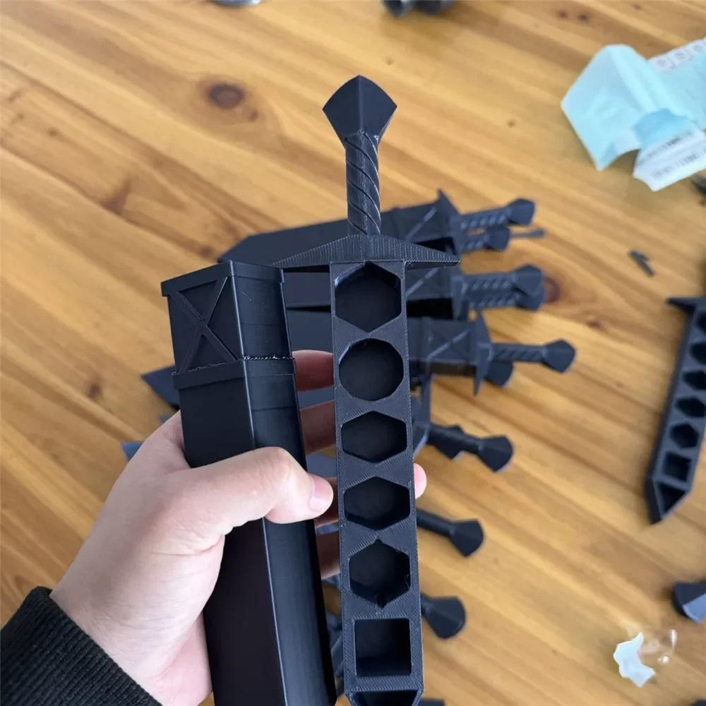 Description Picture 5 of item3D Printed Sword-shaped Storage Box for DND RPG TRPG Games Dice DND Game Role 22mm Dice Holder Desktop Ornament