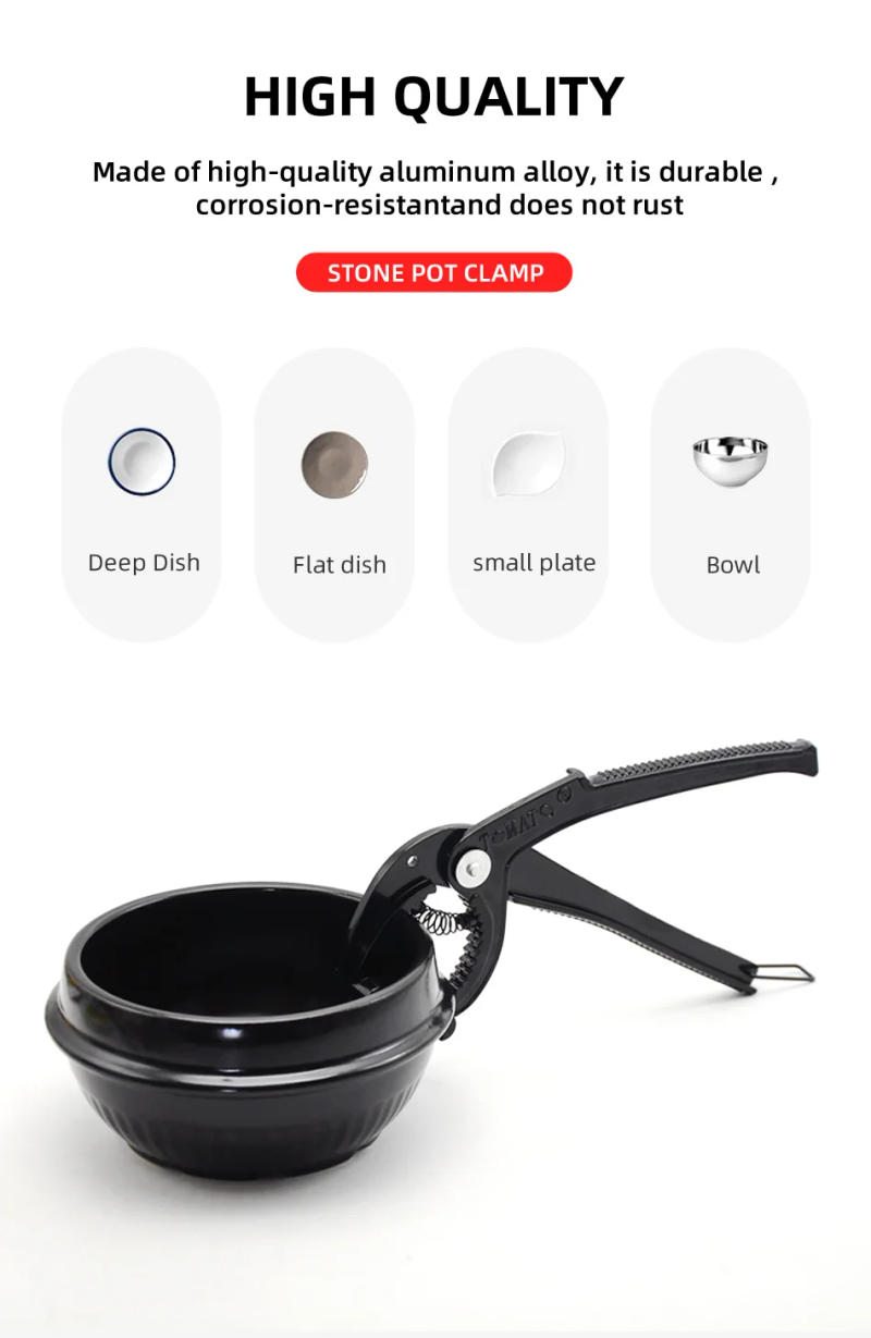 Description Picture 3 of itemStone Pot Tongs Anti-scalding Clip Clamp Hot Plat Pan Household Handle Holder Plate Gripper Pizza Pan Home Kitchen Use Tools