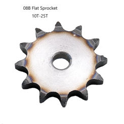 08B Flat Chain Gear 10/11/12/13/14/15/16/17/18/19/20-25 Teeth Industrial Flat Sprocket Wheel Carbon Steel Tooth Pitch 12.7mm