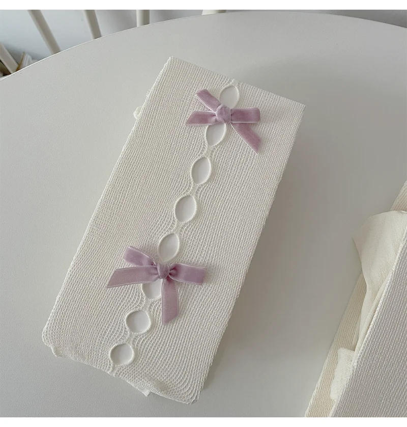 Description Picture 6 of itemSexy Lace Women Tights Handmade Bowknot Hollow Out Mesh Fishnet Thigh High Stockings Women JK Lolita Sweet Girls Tight Pantyhose