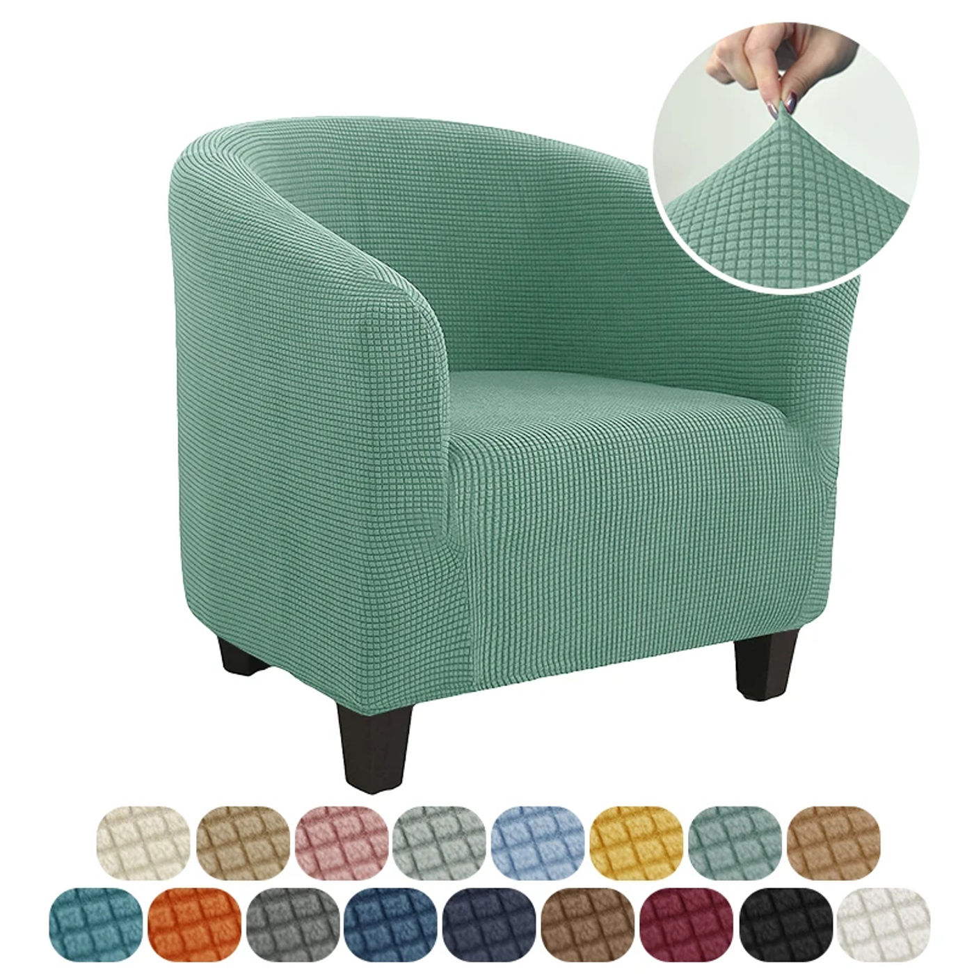 Description Picture 2 of itemClub Bath Tub Armchairs Chair Cover Polar Fleece Single Sofa Covers Stretch Couch Slipcovers for Living Room Furniture Protector