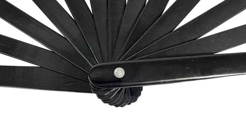 Description Picture 4 of itemTai Chi Fan 34cm Bamboo Chinese Kung Fu Fans High Quality Martial Arts Fan Two Hands Fans Pure Dark Blue Wushu Fitness