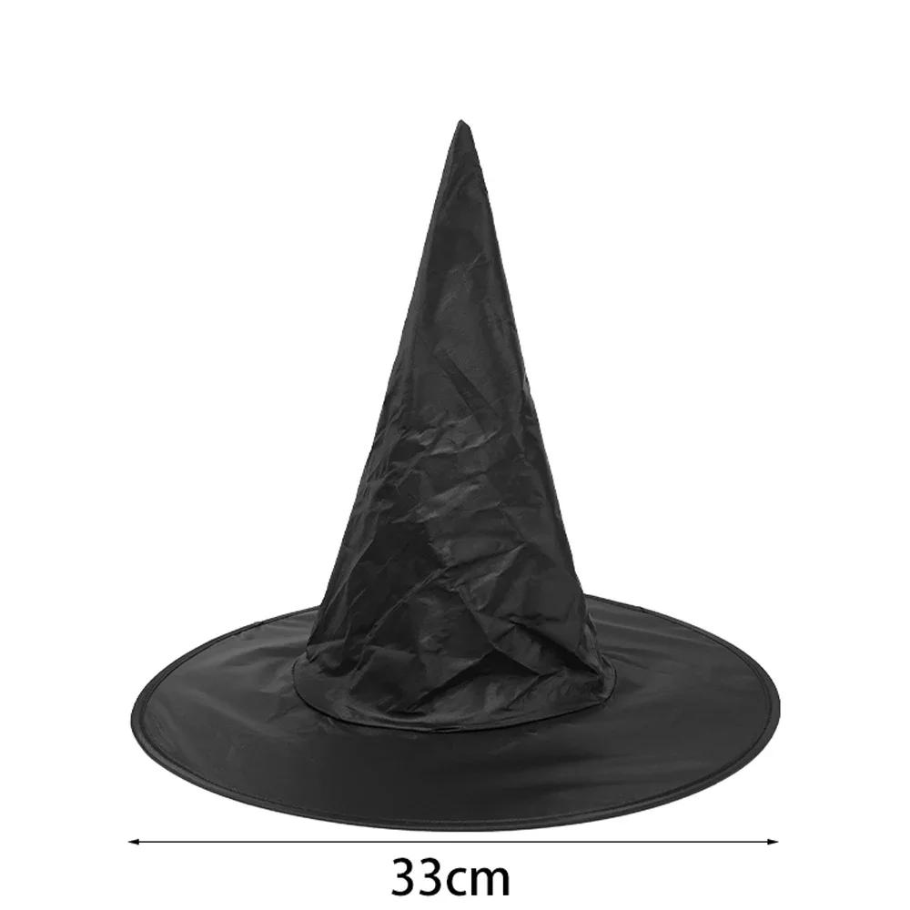 Description Picture 4 of itemBlack White Halloween Witch Hat Unisex Hats for Adults Kids Halloween Party Supply Cosplay Costume Prop Decorations Wizard Caps