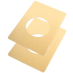 2 Pcs Door Lock Repair Plate Fixed Piece Room Round Strike Filler Reinforcement Handle 13X9CM Deadbolt Covers Plates Golden