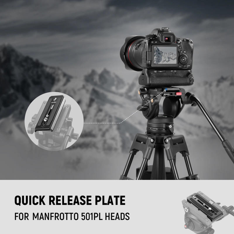 Description Picture 3 of itemNEEWER 501PL Tripod Fluid Head Quick Release Plate For Manfrotto MVH500AH MVH502AH, Camera Mounting Plate