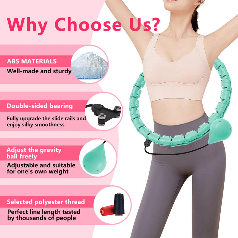 Description Picture 6 of item21/24/27/30 Knots Weighted Hula Circle Sport Hoops Weight Loss Plus Size Smart Exercise 2 in 1 Adjustable with Detachable Knots