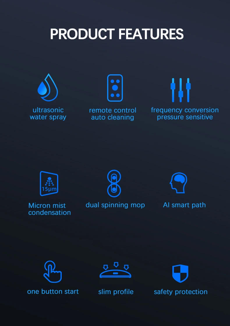 Description Picture 3 of itemNEW 5600Pa High Suction Window Cleaning Robot Electric Smart Water Spray Window Cleaner Robot Anti-falling Vacuum Cleaner