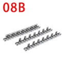 304 Stainless Steel Straight Chain with Ear Single and Double Hole, Industrial Transmission Drive Conveyor Chain, 1PC, 08B-1