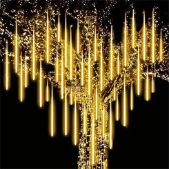 32/24/16/8 Tube Outdoor Lighting Street Decoration Christmas Light LED Meteor Shower Light String US/EU Plug Garland Fairy Light