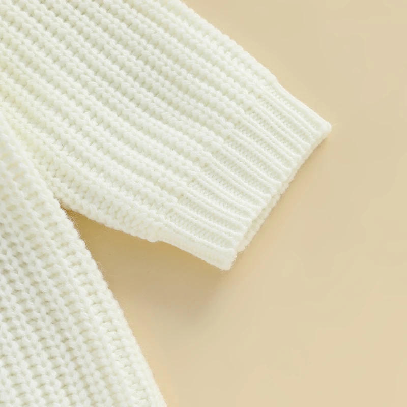 Description Picture 2 of itemBaby Girl Sweater Long Sleeve Crew Neck Letters Winter Warm Knit Pullover Sweater Birthday Tops