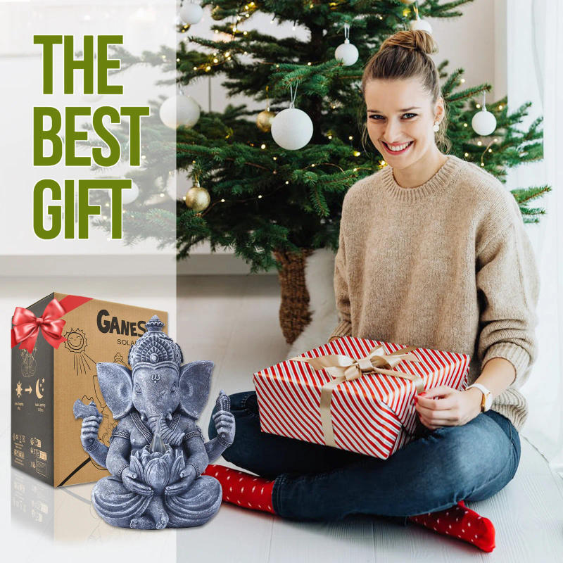 Description Picture 6 of itemGoodeco Ganesha Elephant Statue with Solar Lights -Hindu Elephant Ganpati Buddha Sculptures, Meditation Yoga Room & Garden Decor