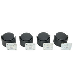 Set of 4 Replaceable Swivel Plate 40mm Castor Wheels Durable Built Easy Installation Used for Various Purposes