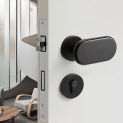 1 set of zinc alloy wooden door lock Chinese minimalist matte home bedroom indoor silent handle lock with key included