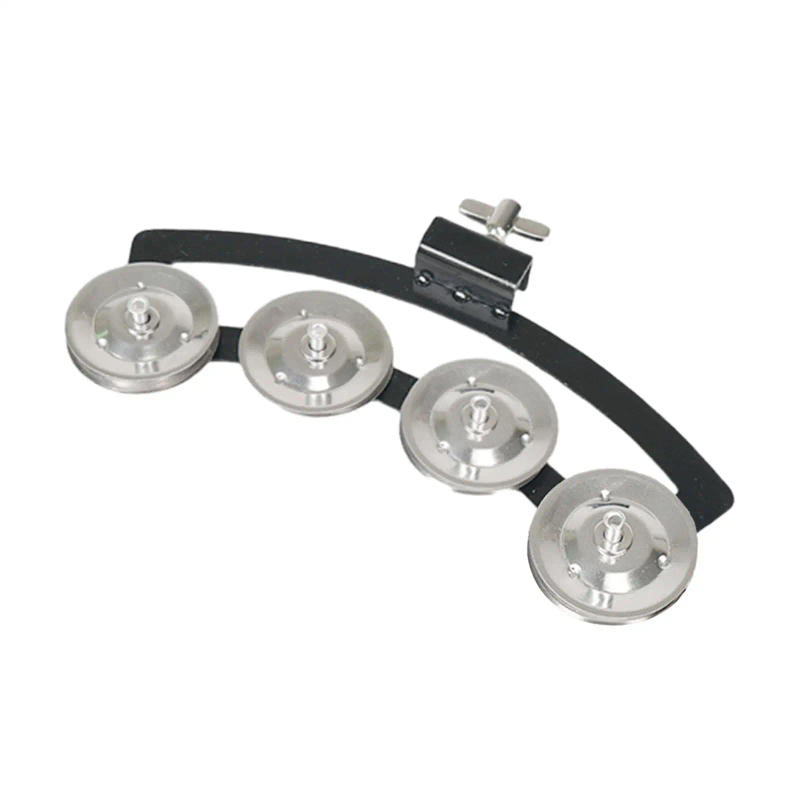 Description Picture 3 of itemHi Hat Tambourine Drum Set Drum Set Hi Hat Mountable Multifunctional Metal Hand Bell Rattle Snare Tambourine for Kids Adults