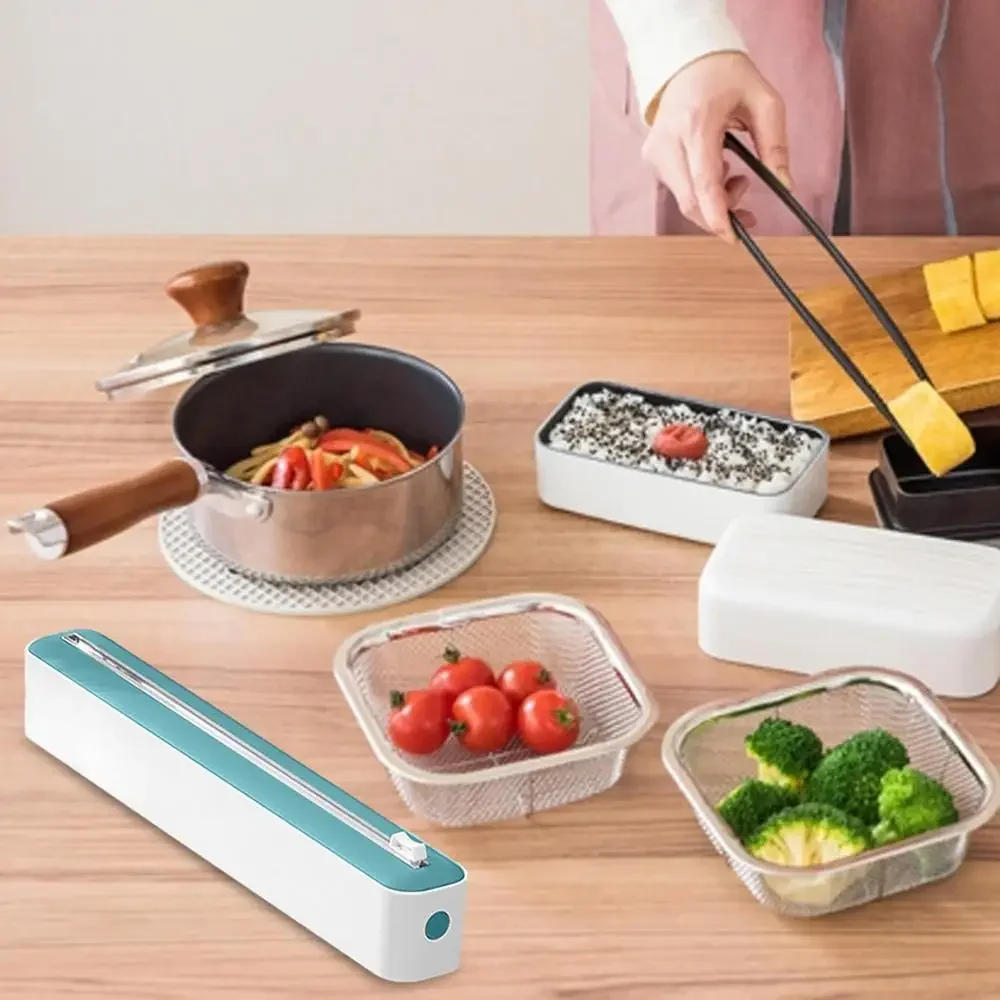 Description Picture 3 of itemFood Plastic Cling Wrap Dispensers Foil Holder with Cutter Kitchen Storage Accessories Aluminum Foil and Film Dispenser