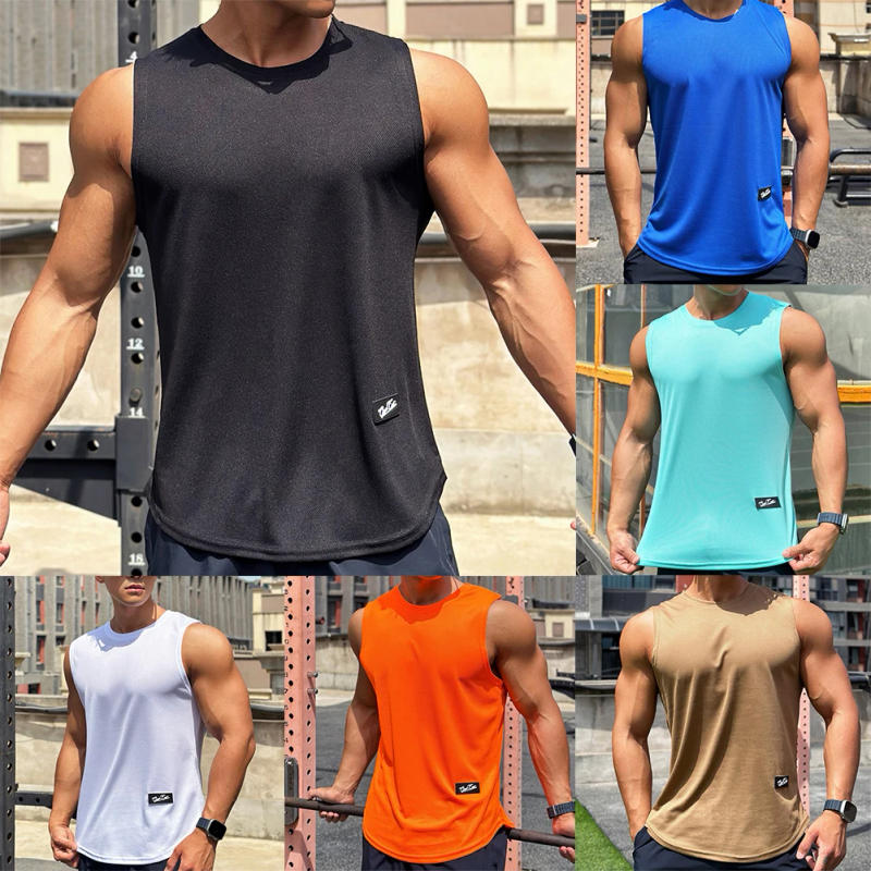Description Picture 3 of itemBrand New Tank Top T-Shirt Thin Vest Comfortable Fashion Fitness Men Quick Drying Sleeveless Solid Color Sport