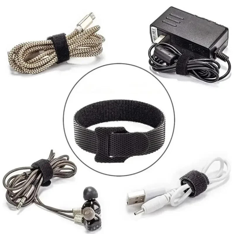 Description Picture 2 of item100 Cable Ties 150x12mm T-Buckle Strap Nylon Ring Strap Black Back-to-Back Data Cable Self-Adhesive Cable Management Ties