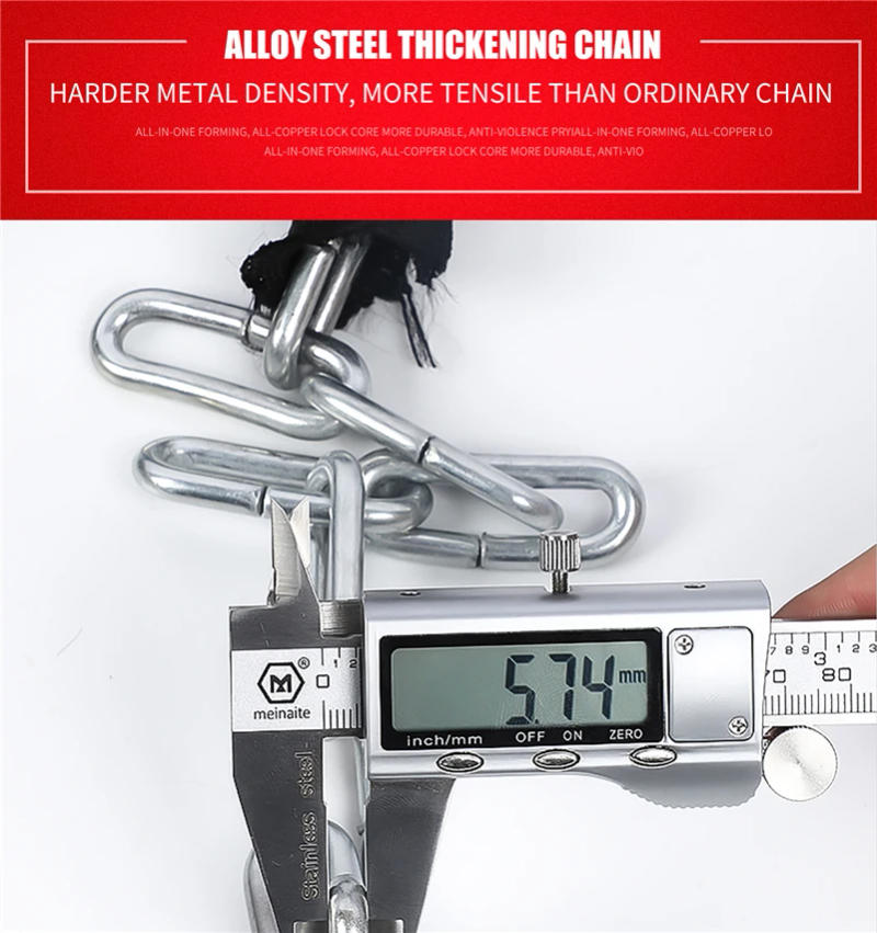 Description Picture 5 of itemWEST BIKING Anti-theft Bicycle Lock MTB Road Bike Safety Chain Lock With 2 Keys Outdoor Cycling Bicycle Accessories Bike Locks