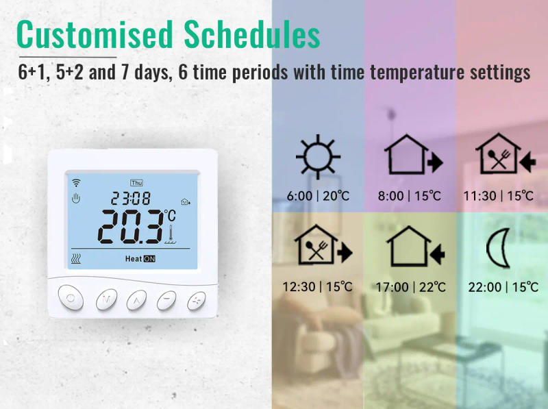 Description Picture 5 of itemWarm Floor Thermostat WiFi Tuya Smart Heating Temperature Remote Controller Electric/Gas Boiler/Water Google Home, Alice, Alexa