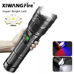 Bright LED Flashlight Rechargeable Torch High Power Strong Flashlight Long Range Tactical Zoom Lamp Outdoor Camping Lantern