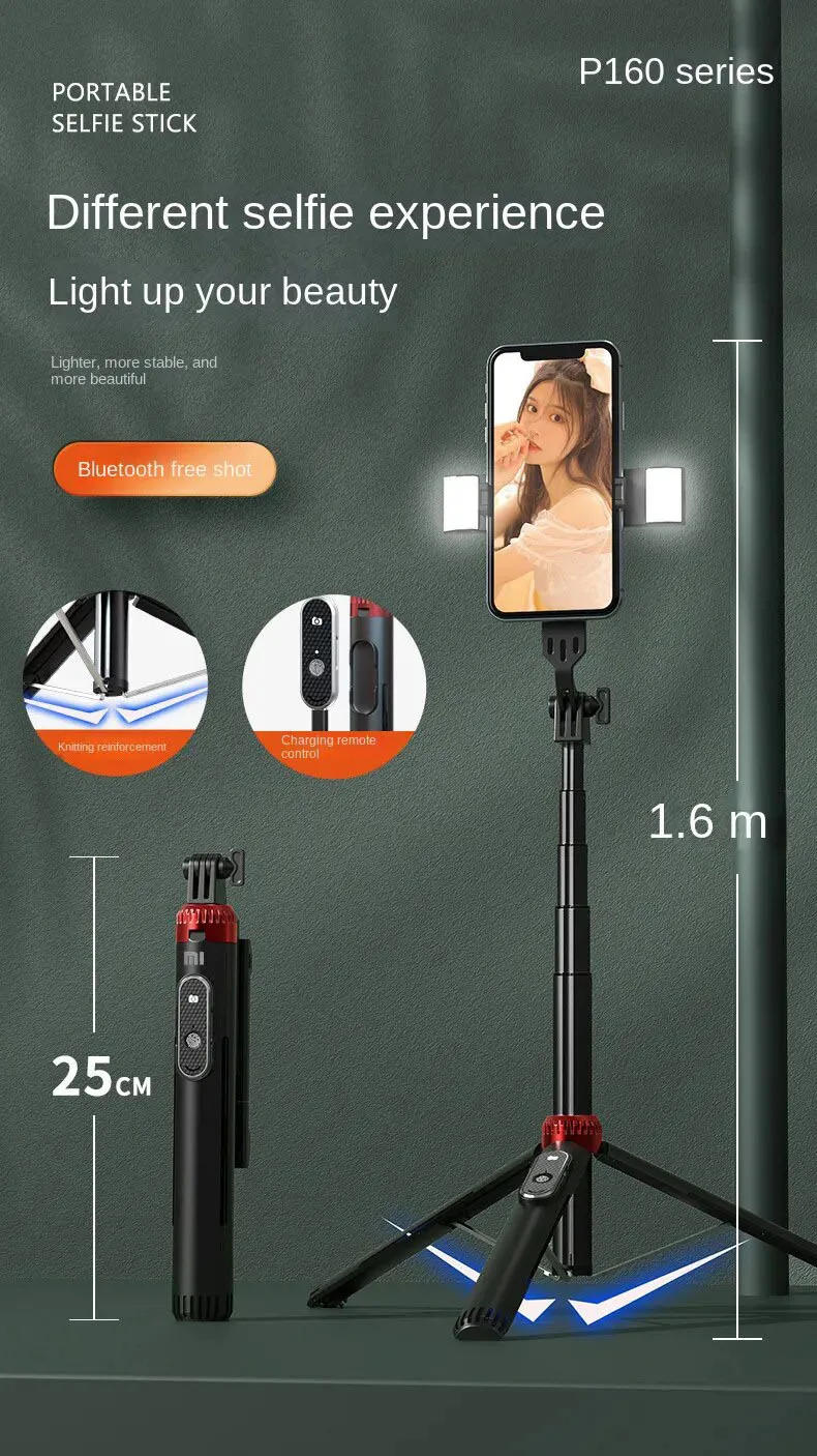 Description Picture 2 of itemXiaomi Tripod Selfie Stick Tripod Phone Holder Mobile Bluetooth Tripod Stand with Remote Control Ring Light Telescopic Rod