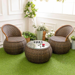 Balcony leisure chair rattan chair three piece set of balcony tables and chairs American Creative outdoor courtyard rattan table