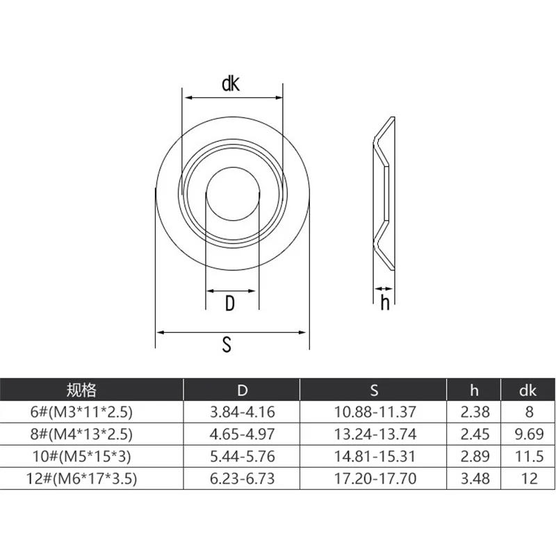 Description Picture 2 of itemM3 M4 M5 M6 Conical Solid Countersunk Washer Gasket Concave Convex Tapered Spherical Cone Washer 10Pcs 304 Stainless Steel