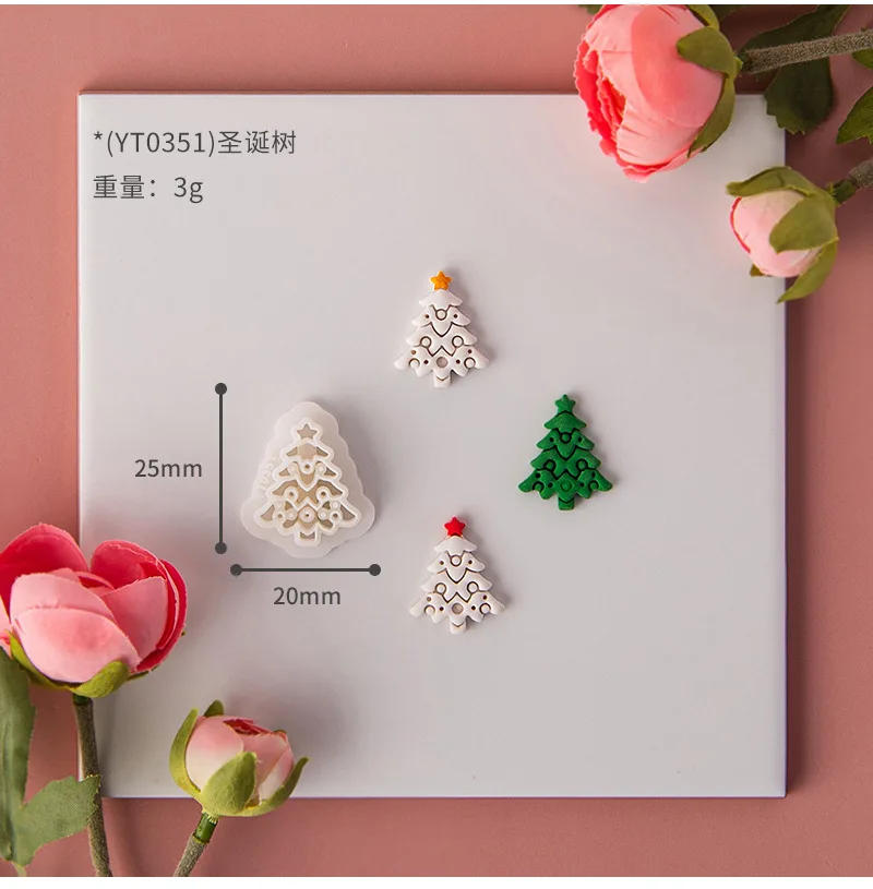 Description Picture 6 of itemChristmas Series Polymer Clay Cutter Deer Snowflake Santa Claus Gingerbread Man Cutting Die Earring Jewelry Pendant Making Decor