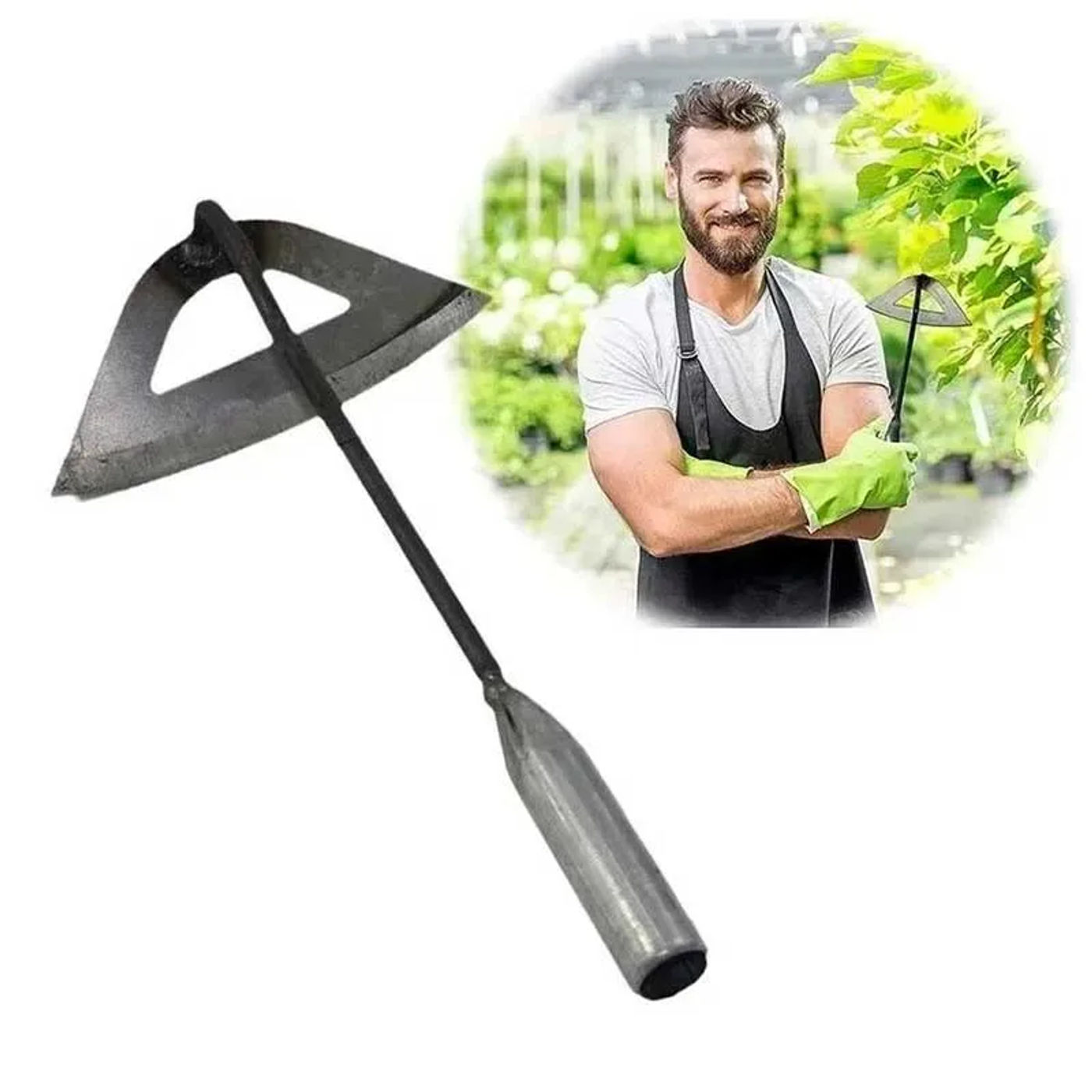 Description Picture 2 of itemAll-steel Hardened Hollow Hoe, Handheld Weeding Rake, Planting Vegetable Farm Garden Agriculture Tool Weeding Accessories