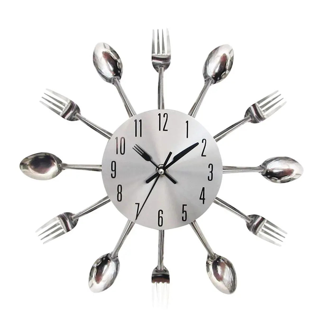 Description Picture 2 of itemKitchen Wall Clock 3D Modern Cutlery Kitchen Spoon Fork Wall Clock Wall Decal Wall Room Home Fashion Decoration