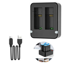 Dual Port Slot Double Battery Charger For Gopro Go Pro Hero 11 10 9 Black with USB Cable Action Camera Accessory