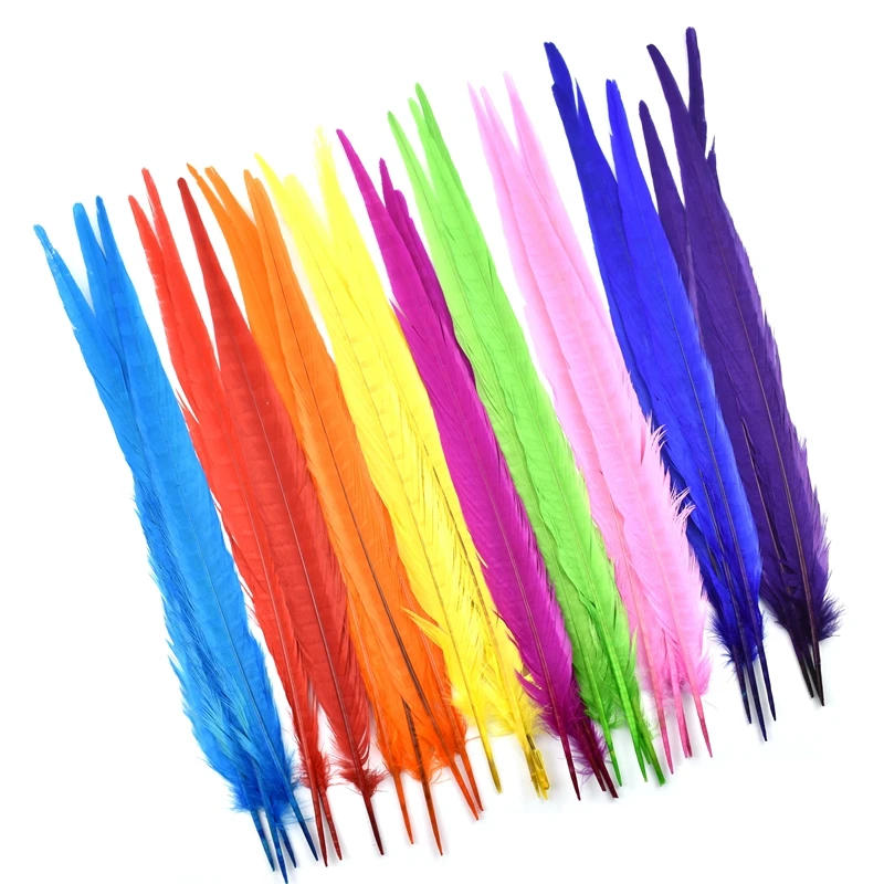 Description Picture 4 of item40-45cm 16-18inch Colored Natural Ringneck Pheasant Feathers for Crafts Long Large Feather Decor Carnival Accessories Decoration