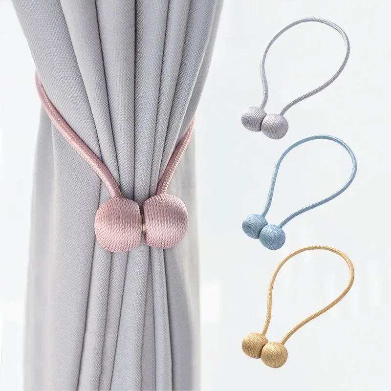 Description Picture 3 of item2Pc Magnetic Curtain Hooks Tieback High Quality Clip Curtains Buckle Holder Decorative Home Polyester Accessories