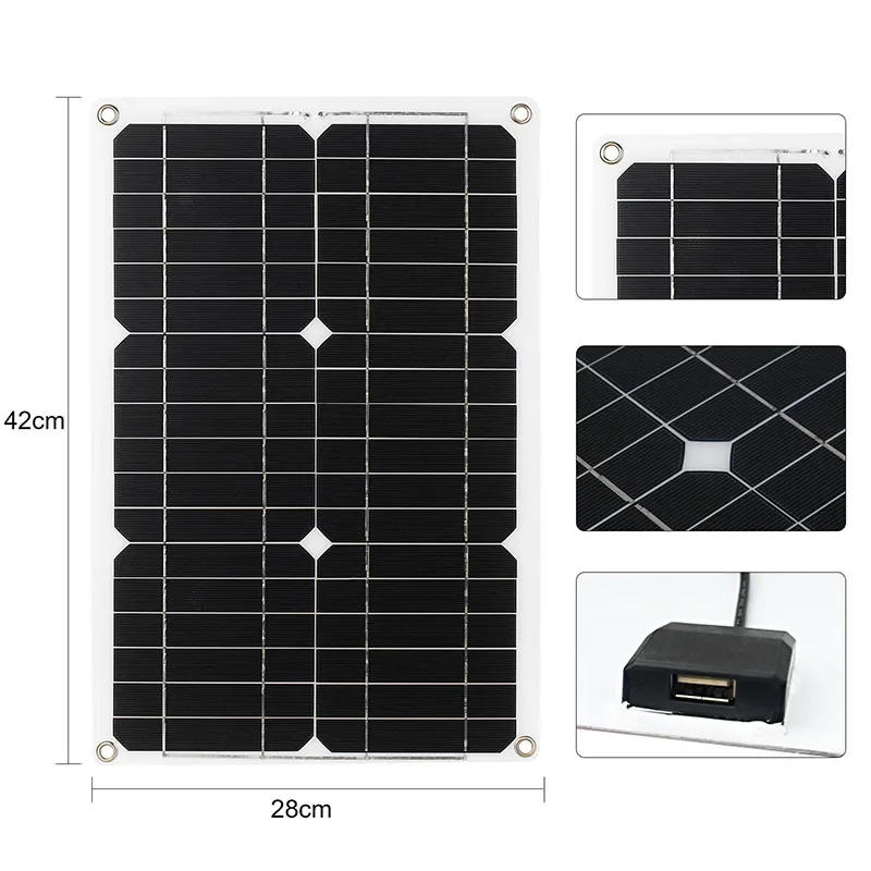 Description Picture 6 of itemHigh Quality 40W Flexible Solar Panel DC12-18V Waterproof Monocrystalline Solar Panel Convenient Phones,Tablets,Laptops Charging