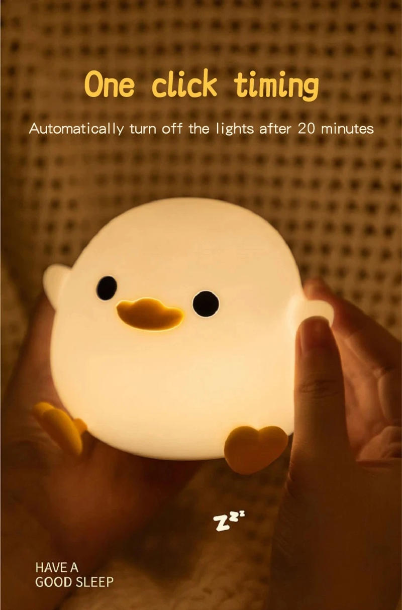 Description Picture 4 of itemXiaomi MIJIA LED Night Light Cute Duck Silicone Lamp For Children Kid Touch Sensor Timing USB Rechargeable Soft Light Eye Care