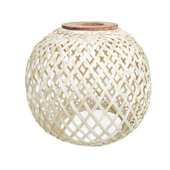 Ceiling Lantern Cover Decor Light Fixture Bamboo Woven Pendant Lamp Shade for Restaurant Bedroom Hallway Farmhouse Dining Table