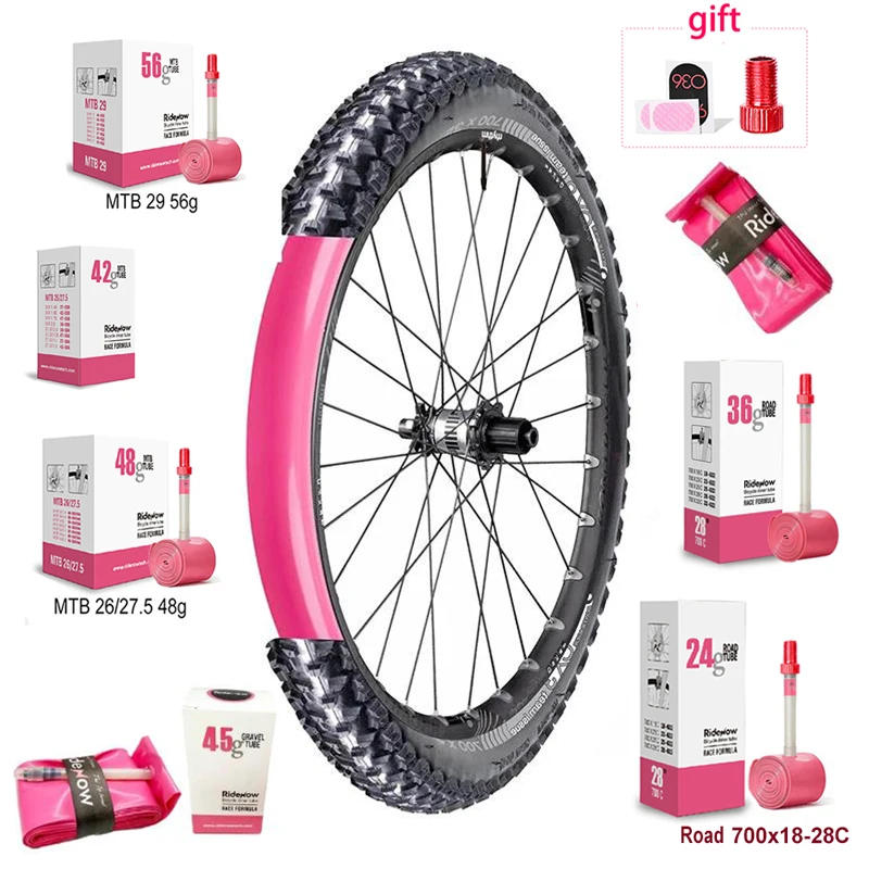 Description Picture 2 of itemRideNow TPU Bike Inner Tube 700C 18 23 25 28 32 35 37 40C MTB Gravel Ultralight Bicycle Tire 26 27.5 29 with Patch Valve Adaptor