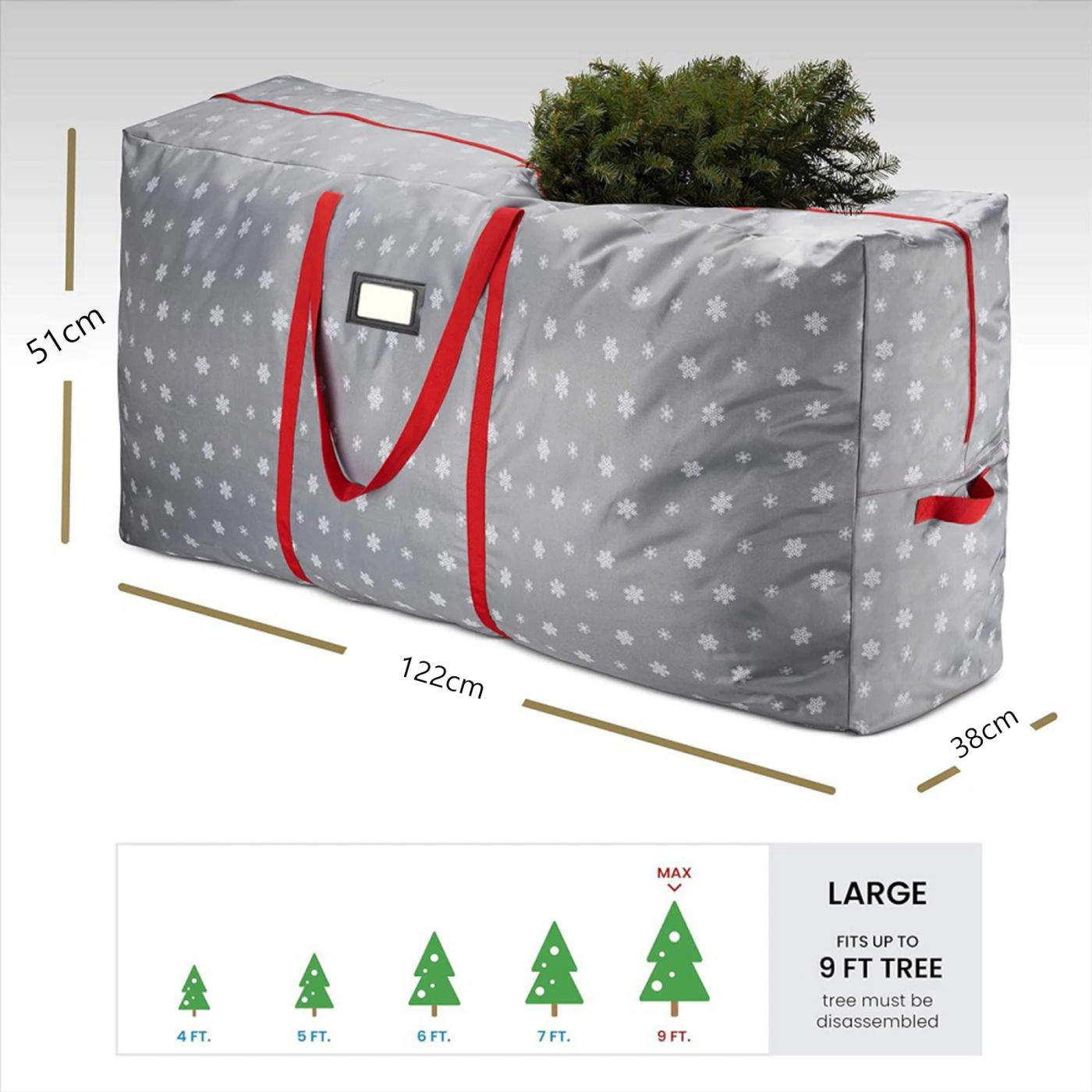 Description Picture 5 of itemHoliday Tree Bag Christmas Tree Storage Bag Reusable Zipper Durable with Carry Handles Extra Large Storage Tote Xmas Tree Bag
