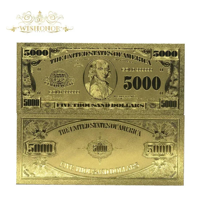 Description Picture 5 of item10pcs/lot Collectible USD 100000 Dollar 24K Gold Plated Banknote Bill World Paper Money Gold Foil Collections Art Creative Gift