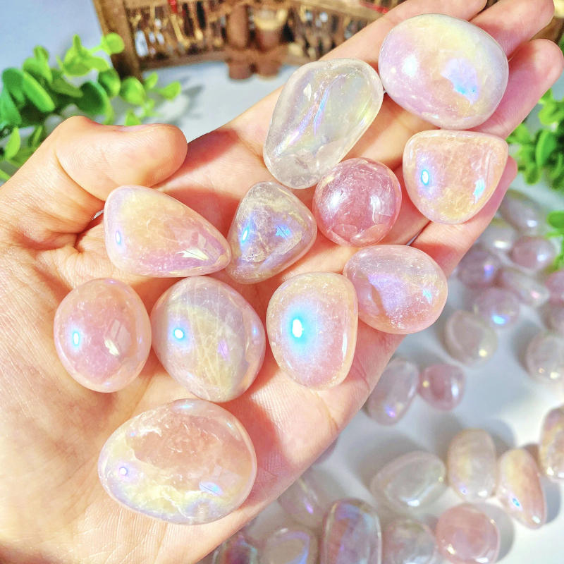 Description Picture 4 of item5PCS 10-50mm High Quality Aura Rose Quartz Natural Tumbled Crystal Stones Natural Crystals Chip Quartz Minerals,Gemstones,Gift