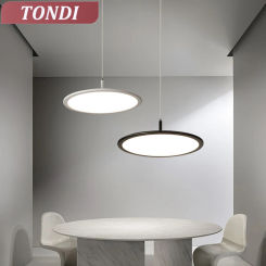Ultra-thin LED Ceiling Chandelier For Dining Room Study Kitchen Bar Table Lamp White Black Home Decorative Lighting