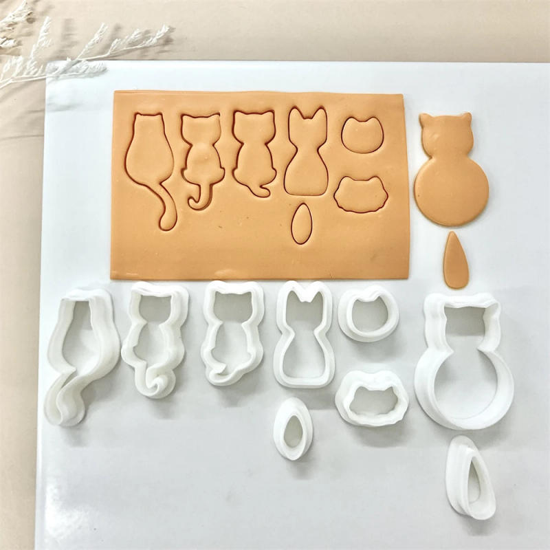Description Picture 4 of itemCute Mini Cat Pattern Polymer Clay Cutter Kitty Shaped Pottery Clay Molds For DIY Earrings Jewelry Pendant Decoration Making