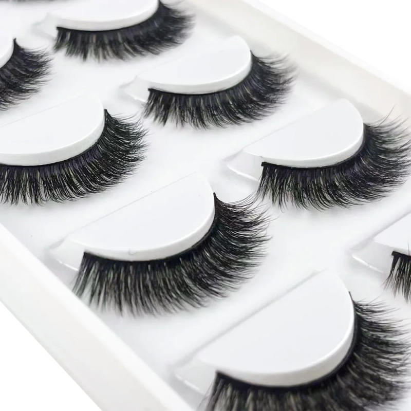 Description Picture 2 of item5 Pairs 3D Faux Mink Fake Eyelashes Natural Eyelash Extension Handmade Fluffy False Eyelashes Makeup Tool Eye Lashes X01 X06 X08