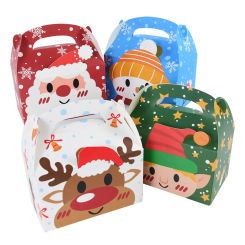 4Pcs 2023 Christmas Candy Box Gift Bags Xmas Deer Santa Claus Cookie Candy Packages Merry Christmas DIY Home Party Decoration