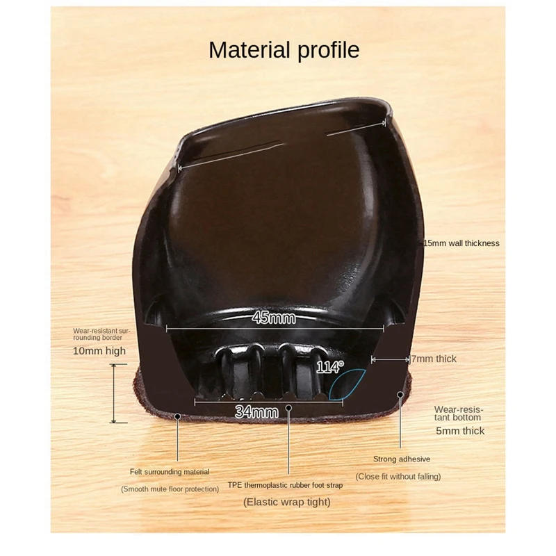 Description Picture 6 of itemRubber Bed Office Chair Wheel Stopper Furniture Legs Caster Cups Chair Feet Floor Protectors Felt Pads