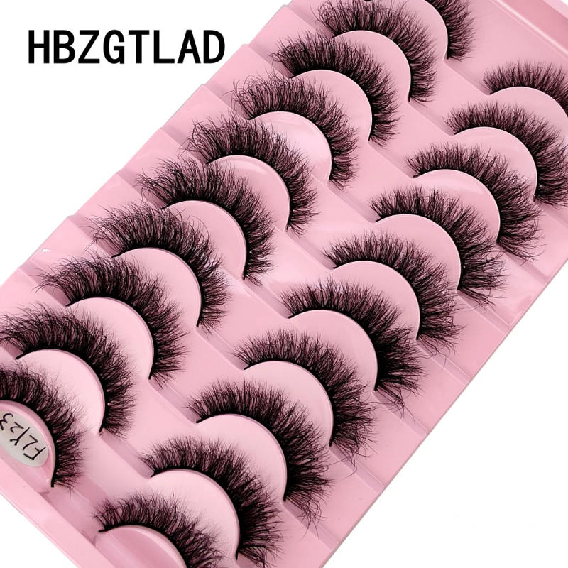 Description Picture 2 of item10 Pairs Faux Mink Eyelashes Handmade False Eyelashes Natural Nude Makeup Simulation Cross Messy Eye 3D Curly Eyelashes