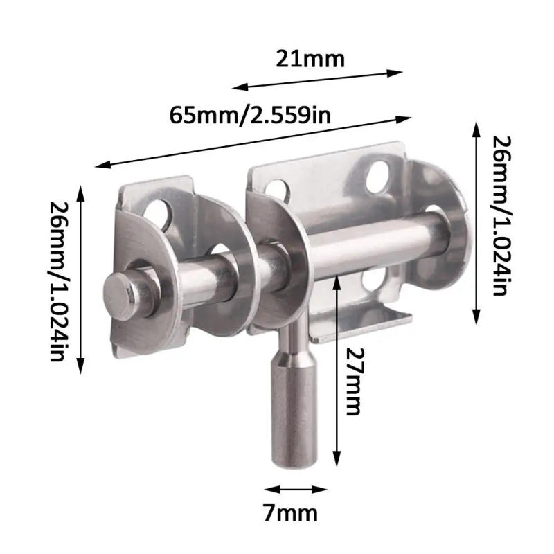 Description Picture 5 of item1Pcs Sliding Gate Bolt Shed Toilet Door Lock Stainless Window Home Anti-theft Hardware Latch Steel Latch Bolt Door Security W0J8