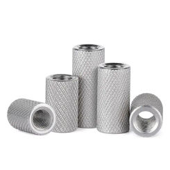 1/2pcs 304 Stainless Steel Extended Cylindrical  Flat Head Knurled Hand Screw Nut Coupling M10 M12 M14 M16